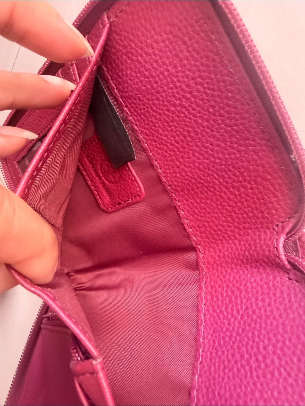 Giani Bernini Berry Pink Pebbled Leather Wristlet Wallet